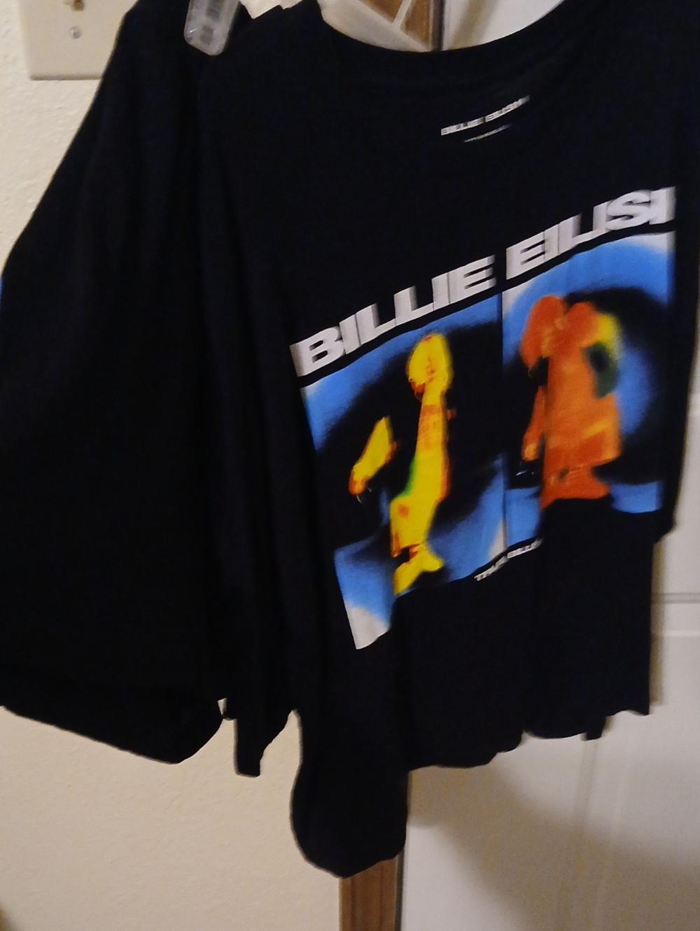 Billie Eilish Black Graphic Short Sleeve Pajama Top & Shorts Top Is M Shorts L